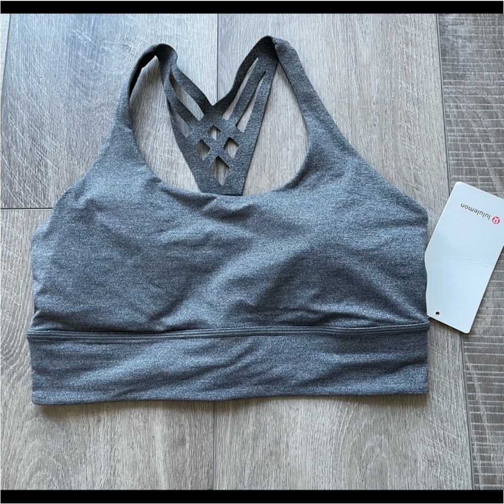 Lululemon Mind Over Miles Bra in Heathered Black Size 10